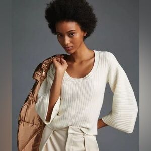 Maeve Cream Ribbed Sweater